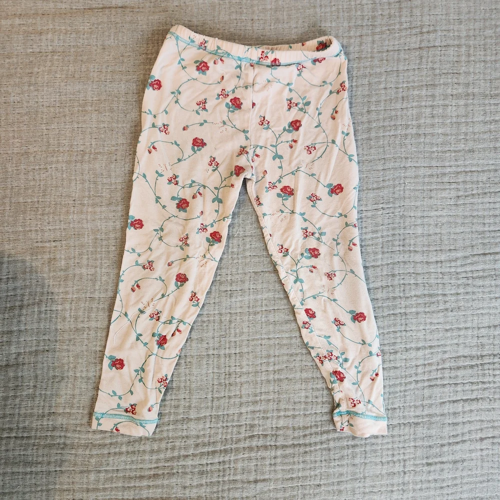 KICKEE Bamboo 2 Piece Set Kimono Floral Vines Short Sleeve pajamas 2t months